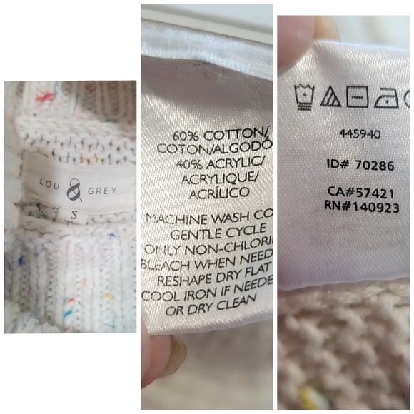 Lou & Grey Funnel Neck oversized cozy rainbow chip sweater size Small - Picture 2 of 15